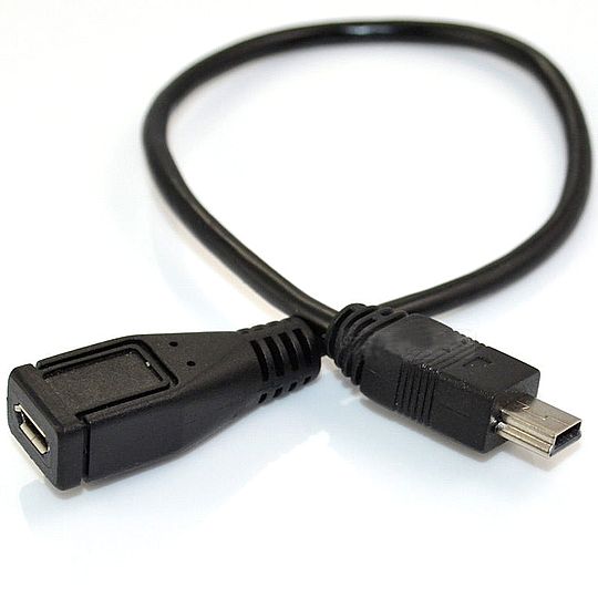 מתאם מיני USB זכר 5 פין ל מיקרו USB נקבה